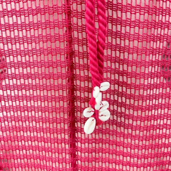 Haute Hippie Crochet Cover Up Womens XLarge Beach Swim Vacation Festival Magenta - Picture 4 of 11